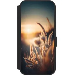Nivocase Klapphülle für Samsung Galaxy A14 5G Handyhülle aus Kunst Leder NIVOflip schwarz Natur Sonne (Samsung Galaxy A14 5G), Smartphone Hülle, Schwarz