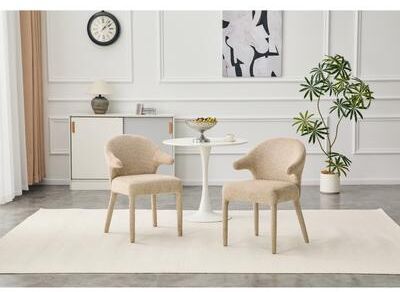 Boucle Fabric Hug Chair - Upholstered Armchair With High-Resilience Sponge & Metal Legs