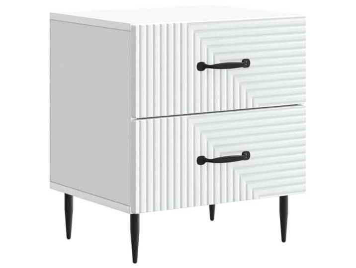 PUGYNBK Nachtschrank 43 x 34,5 x 47,5 cm aus technischem Holz Vintage-Stil, große Schubladen, konische Metallbeine, Griffe, robust und langlebig