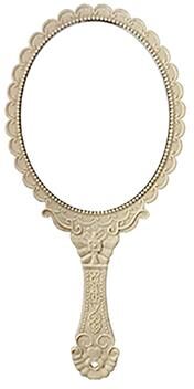 Fusion Finds Vintage Handheld Makeup Mirror Portable Vanity Mirror With Elegant Lace Frame beige