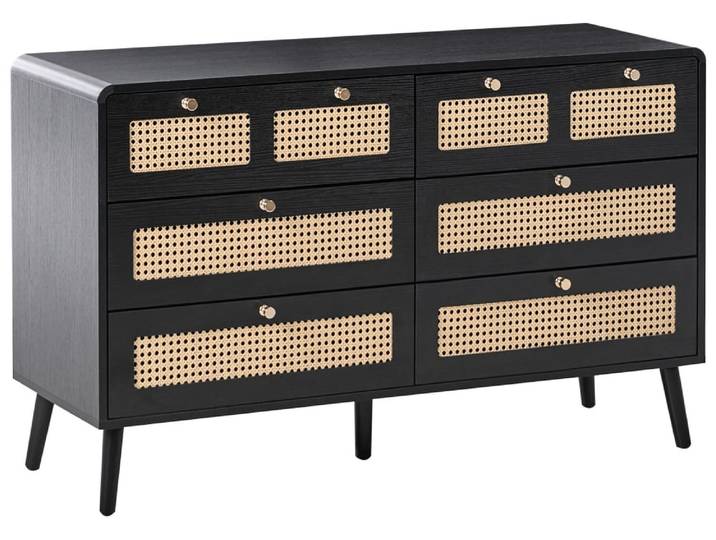 Commode à 6 tiroirs noir