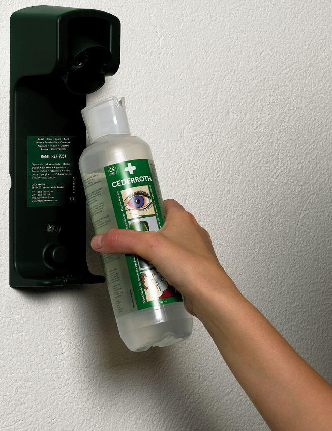 CEDERROTH Wandhalterung für Augenspülung 0,5 l grün 50035