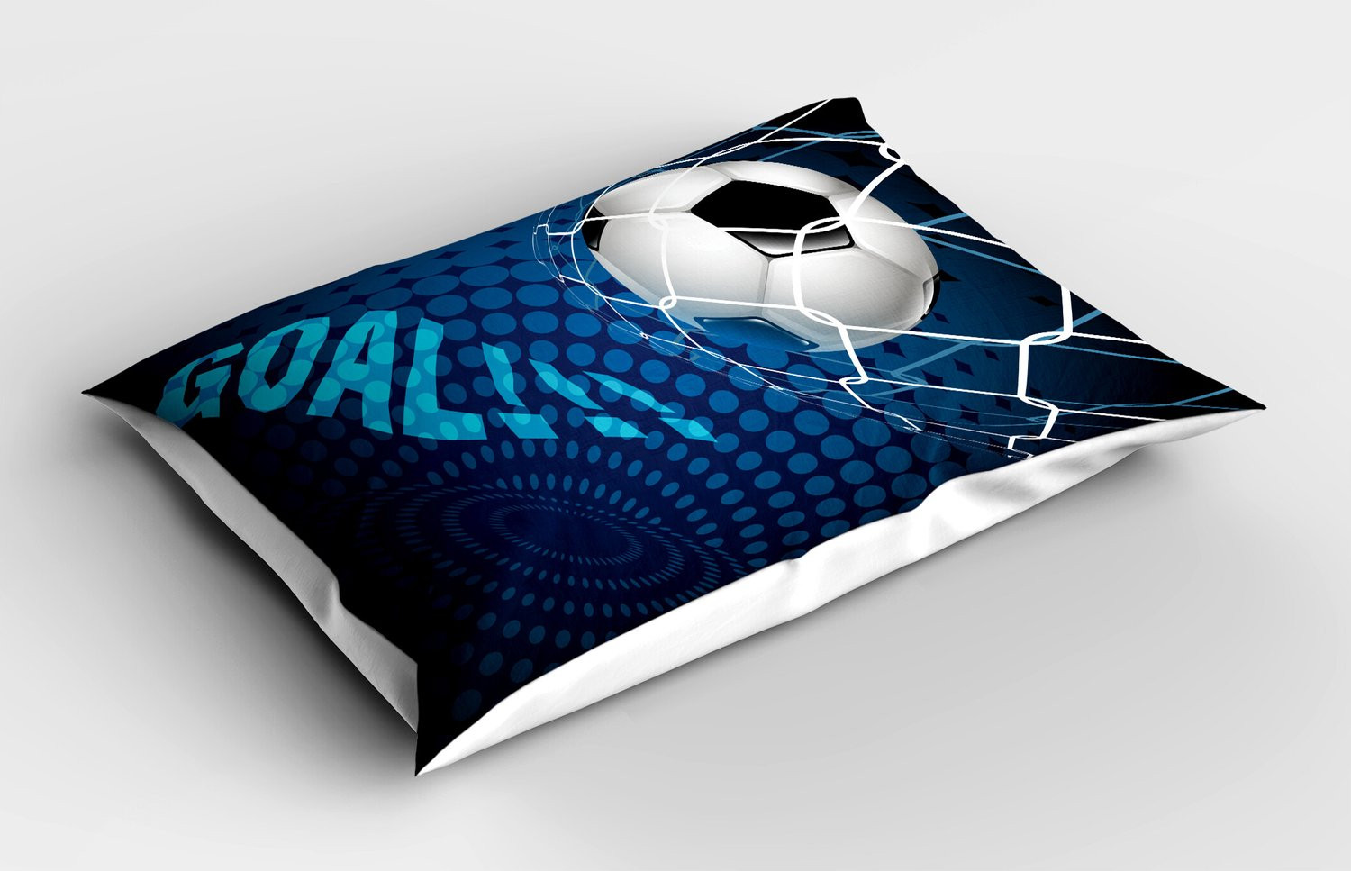 ABAKUHAUS Voetbal Kussensloop met Abstract Stippen Patroon, Blauw, 75 x 50 cm