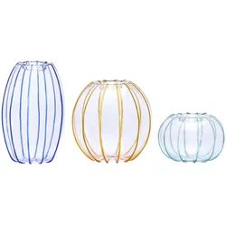 Hübsch, Vase, Orbit Vasen Bernstein/Hellgrün/Blau (3er Set) (3x, 0.74 l)
