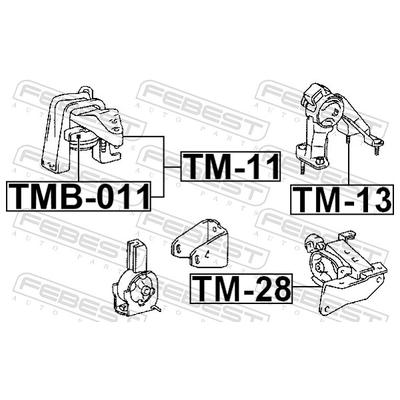 FEBEST Lagerung, Motor TM-11 vorne rechts für TOYOTA