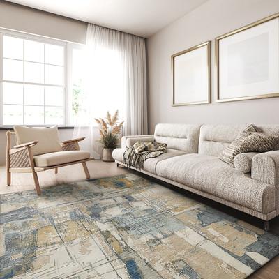 Exquisite Rugs Infinity Handmade Wool/Nylon in Silver/Blue/Gray Area Rug