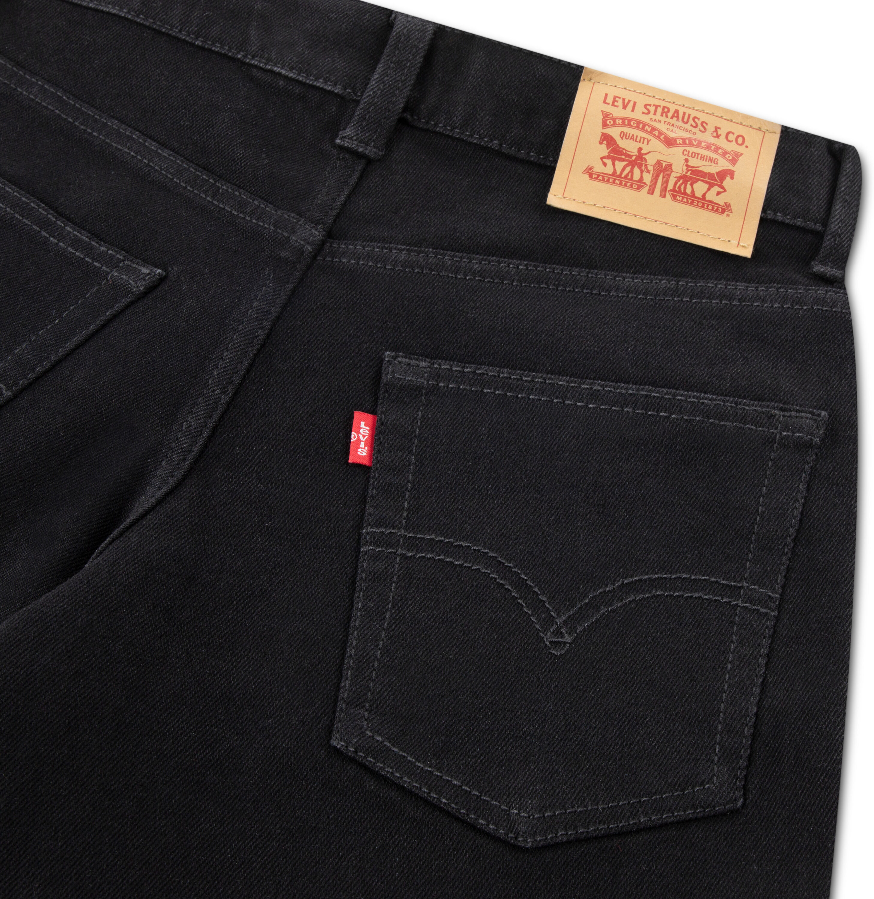 Stretch-Jeans LEVI'S KIDS "LVB STAY LOOSE TAPER JEANS", Jungen, Gr. 10 (140), N-Gr, schwarz (schwarz stretch), Denim/Jeans, Obermaterial: 62% Baumwolle, 31% Polyester, 5% Viskose, 2% Elasthan, Jeans Stretch-Jeans, for BOYS schwarz stretch 10 (140), N-Gr