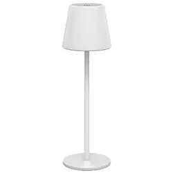 goobay Kabellose LED-Tischlampe weiß, 11x36x11 cm