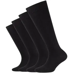 4er Pack camano Soft Baumwolle Kniestrümpfe Kinder 0005 - black 23-26
