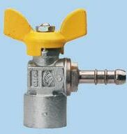 Rubinetterie Bresciane Rubinetto angolo F 1/2" a farfalla e con portagomma metano