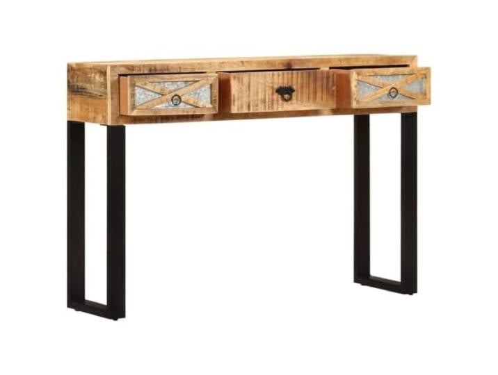 Konsolentisch aus Massivholz Mango, 110x30x76 cm, 3 Schubladen Massives Mangoholz, Füße aus galvanisiertem Stahl, 3 Schubladen, für Flur und Wohnzimmer, einzigartige Maserung
