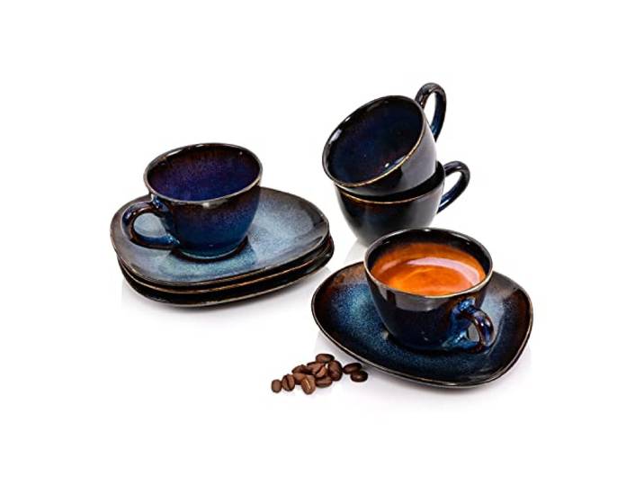 Sänger Espressotassen Set Tokio 8 tlg, Mokkatassen 4 Personen, Steingut