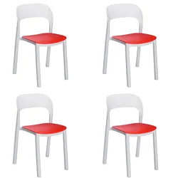 Stühle Ona garbar Kunststoff Weiß Rot (4er Set)