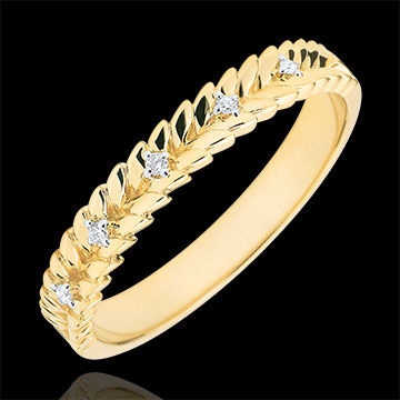 Edenly Ring Verzauberter Garten - Diamant Flechtwerk - Gelbgold - 9 Karat