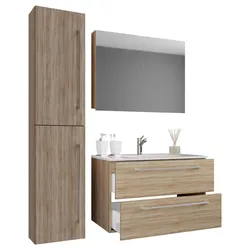 Badezimmer Badinos Sonoma Eiche 4-tlg