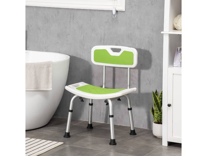 HOMCOM Tabouret Douche Réglable Antidérapant avec Support Douche