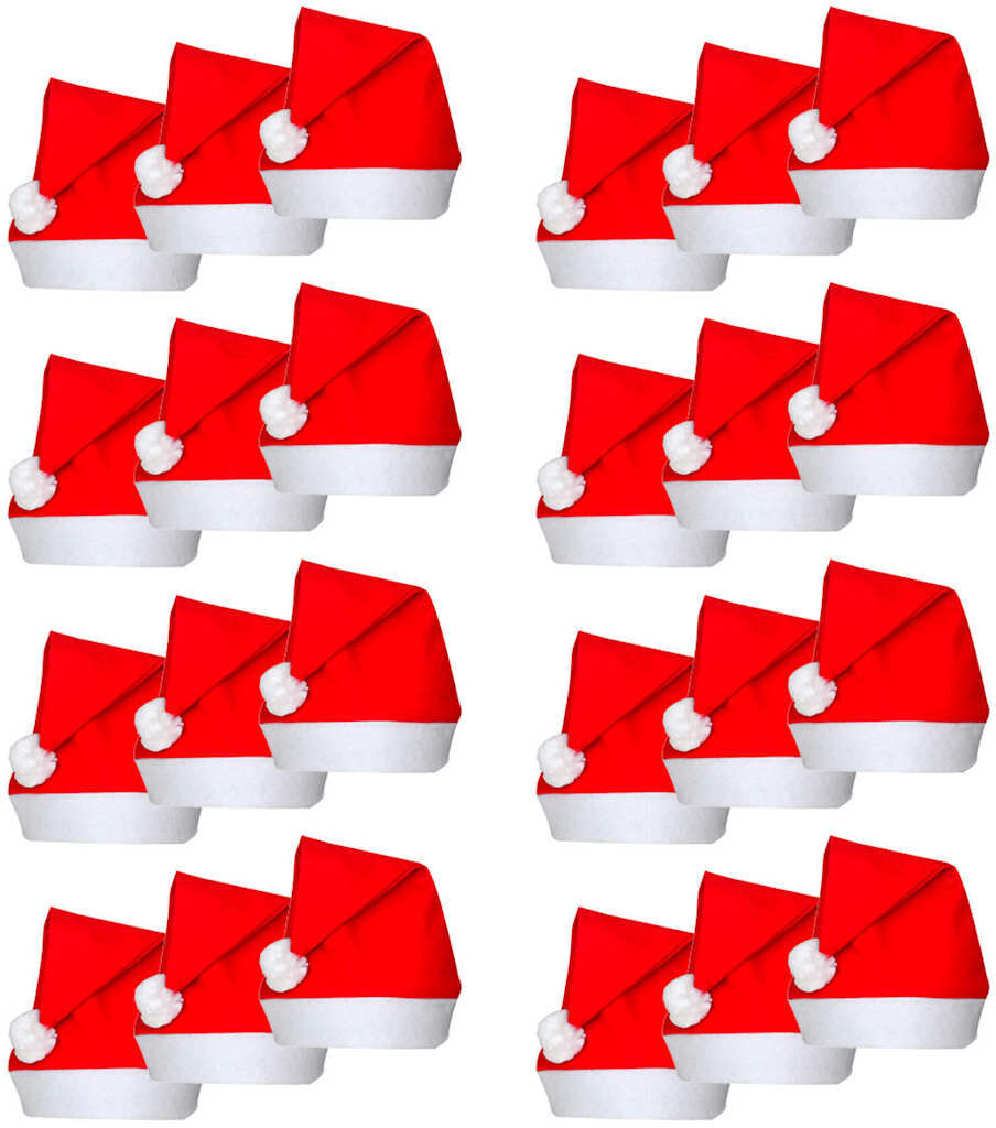 vidaXL Bonnets de Père Noël 24 pcs
