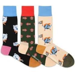 DILLY SOCKS Socken Geschenk Set Around the World 3er Set, Größe 36-40 in Bunt Bunt