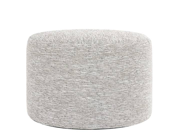 Pouf repose-pieds round en tissu tissé, naturel
