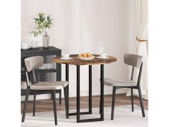 PTUGUOF Tischplatte Rund 80 cm Holzwerkstoff Altholz Minimalistisches Design, DIY-Projekt Basis, Nur für Innenbereich, Pflegeleicht
