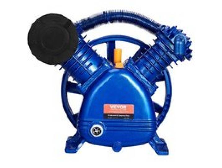 VEVOR Luftkompressor-Pumpenkopf, 5,5 PS, 5,75 CFM bei 90 PSI, ölgeschmierter Luftkompressor-Kolbenpumpenkopf mit zwei Zylindern, zweistufiger V-Typ-Luftkompressor-Pumpenersatz aus Gusseisen mit max. 185 PSI Druck