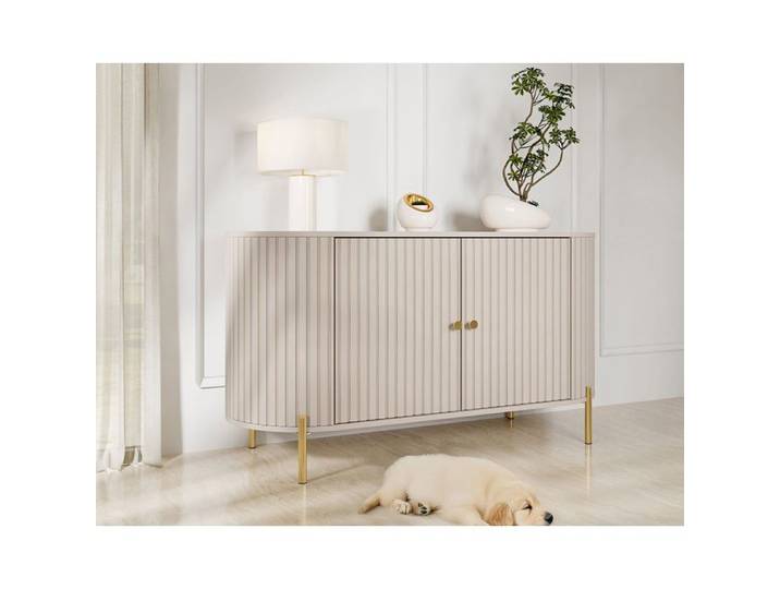 Jaime - buffet bas 139 cm - 2 portes et 1 étagère - Beige