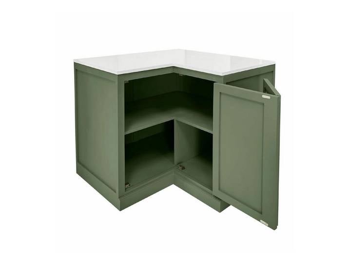 Mirabeau Küchenzeile Eckschrank Lansbury grün/weiß