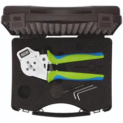 Rennsteig Vierdornzange DigiCrimp® für Industrie-Kontakte 1,5 - 10,0 mm2 / AWG 16 - 8, im Kunststoffkoffer mit 12-fach Kontaktaufnahme - 8763 0401 61