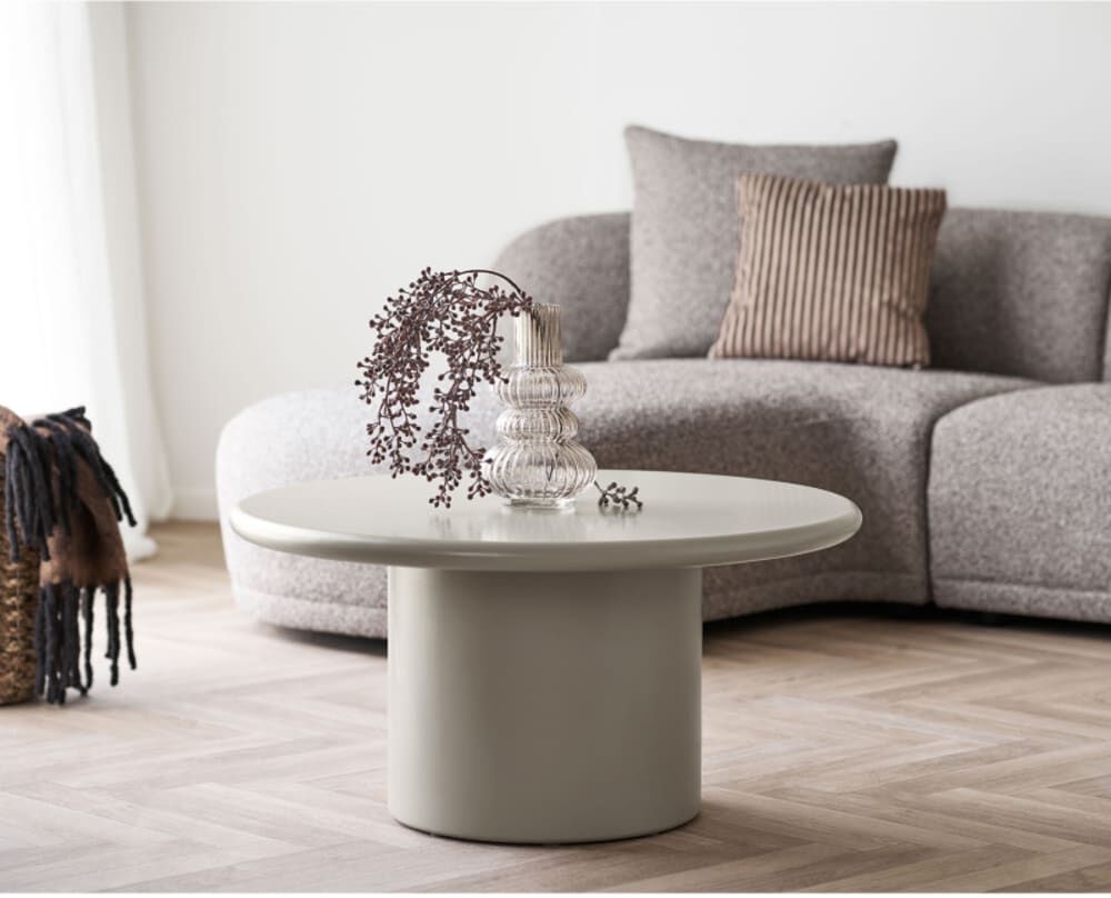 Moloo Table basse sable ø80 cm Beige 80x40x80cm