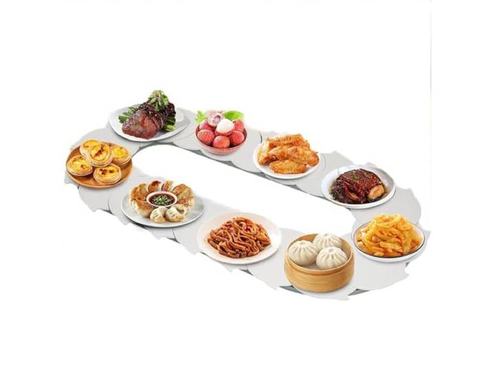 360° drehbarer, verstellbarer Esstisch, drehbarer Drehteller zum Servieren von Speisen, Esstisch, drehbares Serviertablett, rutschfester Drehteller zum Teilen von Speisen,White-100cm/3.3ft