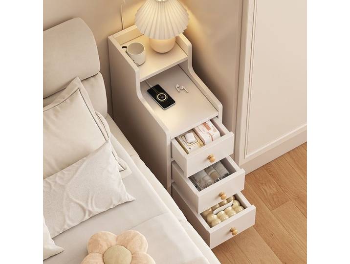 Table de chevet pour chambre à coucher, étagère de chevet extrêmement étroite, 20 cm de large, mini armoire étroite, table de chevet basse