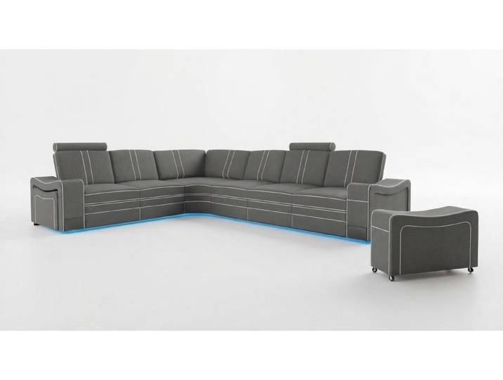 Xlmoebel Ecksofa Luxuriöses Ledersofa mit USB-Schnittstelle und großzügiger Sitzfläche, Ecksofa, Hergestellt in Europa