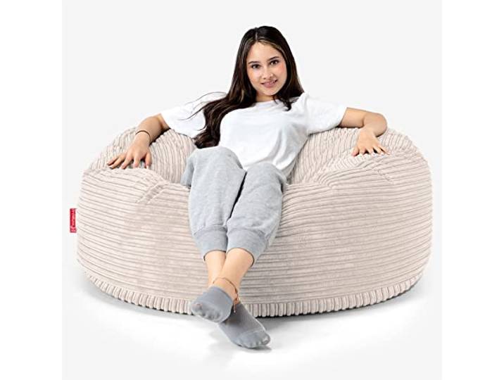 Lounge Pug, 'Mammoth' Sofa Sitzsack XXL, Riesensessel, Cord Creme
