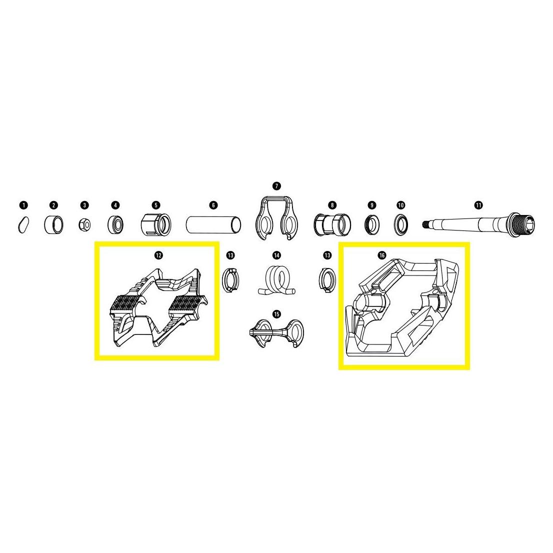 Crankbrothers Pedal Body Kit Pedalkörper Kit, Double Shot, Level 3, black/red (40081720)