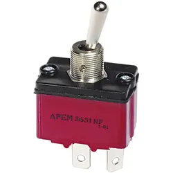 APEM D/P Mom/Off/Mom Toggle Switch, Schalter + Taster, Silber