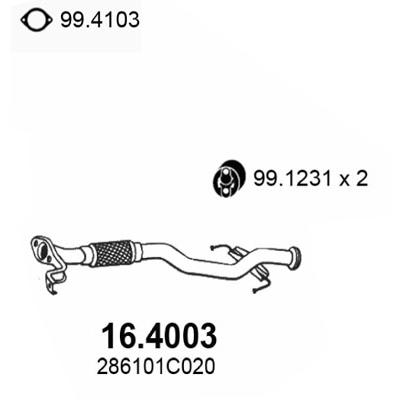 ASSO Abgasrohr 164003 mitte für HYUNDAI