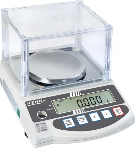 Kern EG 620-3NM Präzisionswaage Wägebereich (max.) 620g Ablesbarkeit 0.001g über Steckernetzteil Silber