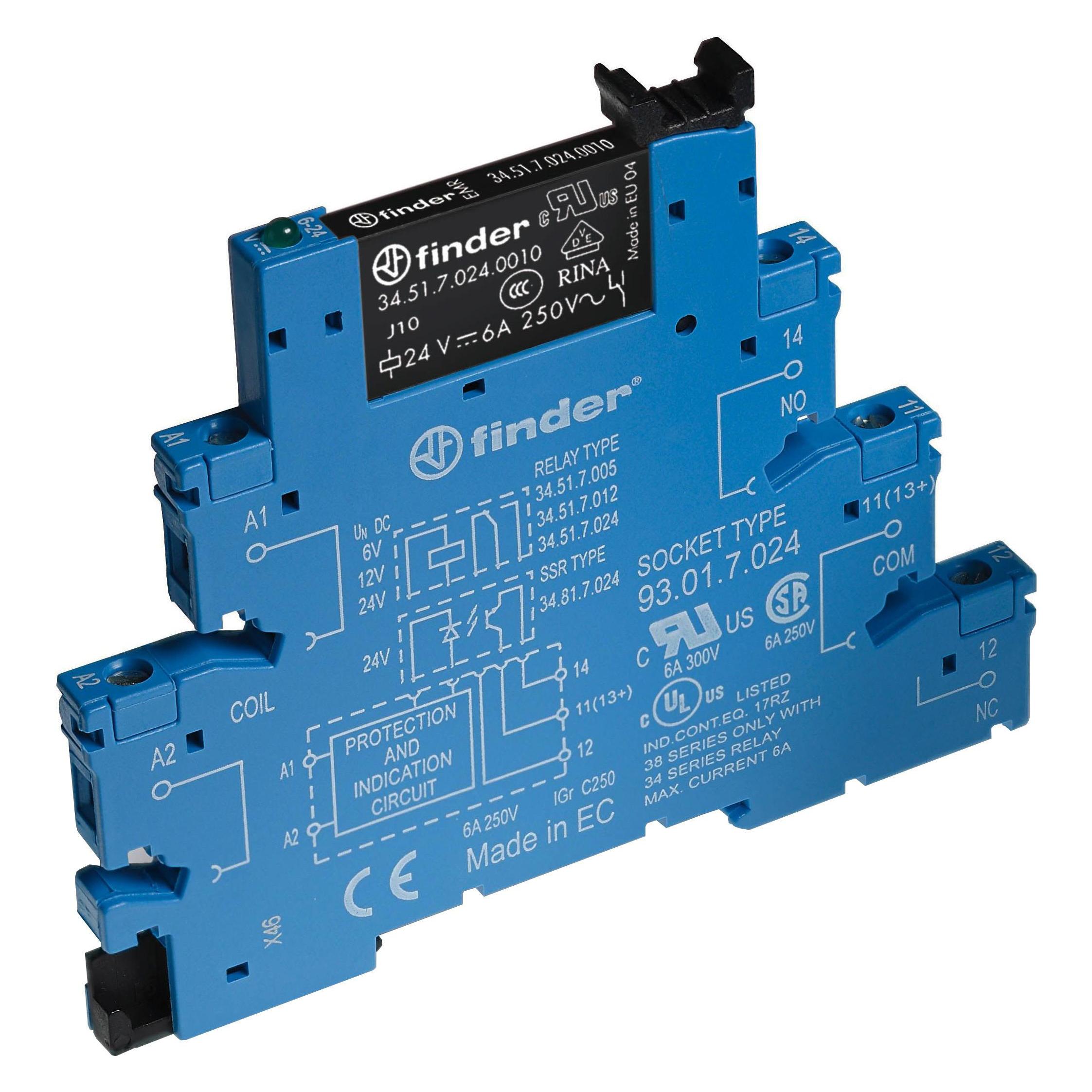 Finder Koppelrelais 1W, 6A 38.51.0.060.0060 Ausführung des elektrischen Anschlusses Schraubanschluss, Beme (385100600060)