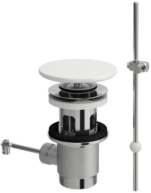 LAUFEN Ablaufventil H8981910000001 mit Zughebel, mit Saphir Keramik Abdeckung, weiß
