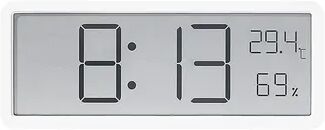 Perfect Picks Market LCD Digital Wall Clock Time Temperature Humidity Display Electronic Desk Clock Battery Powered Home Office Decor white