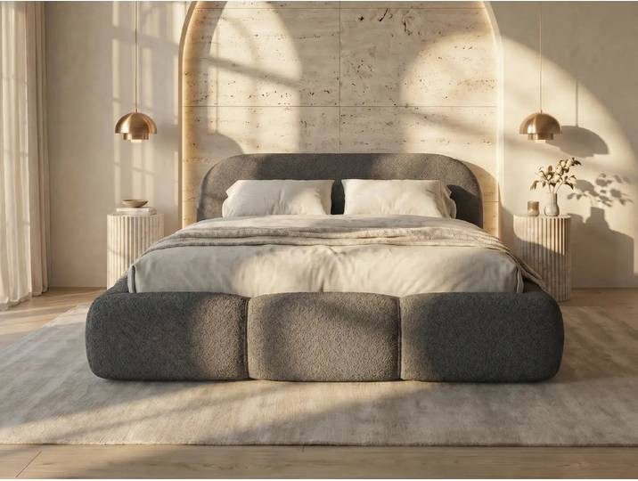 yourhouse24 Polsterbett Designer OHIO SLIM mit Stauraum, Cloud Bed im Chunky-Look, Voluminöses Chunky-Design mit weichen Kanten