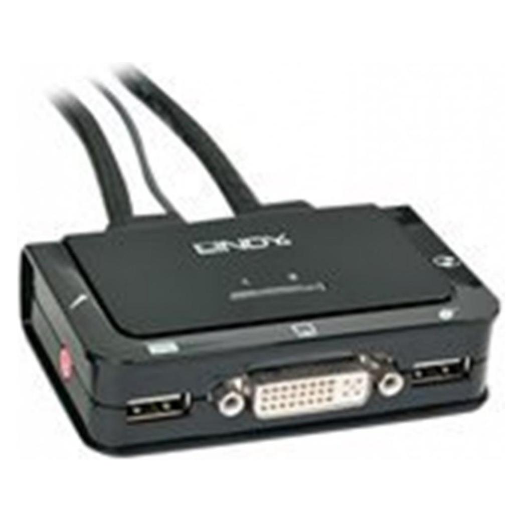 Lindy DVI KVM Switch 2 Port USB 2.0 Audio Compact USB 2.0 Audio/Mikrofon (42341)