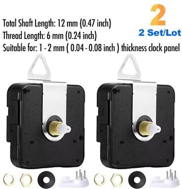 Inspired Finds DIY Quartz Clock Movement Kit Silent Wall Clock Mechanism With Long Shaft 0.47 In Shaft Length