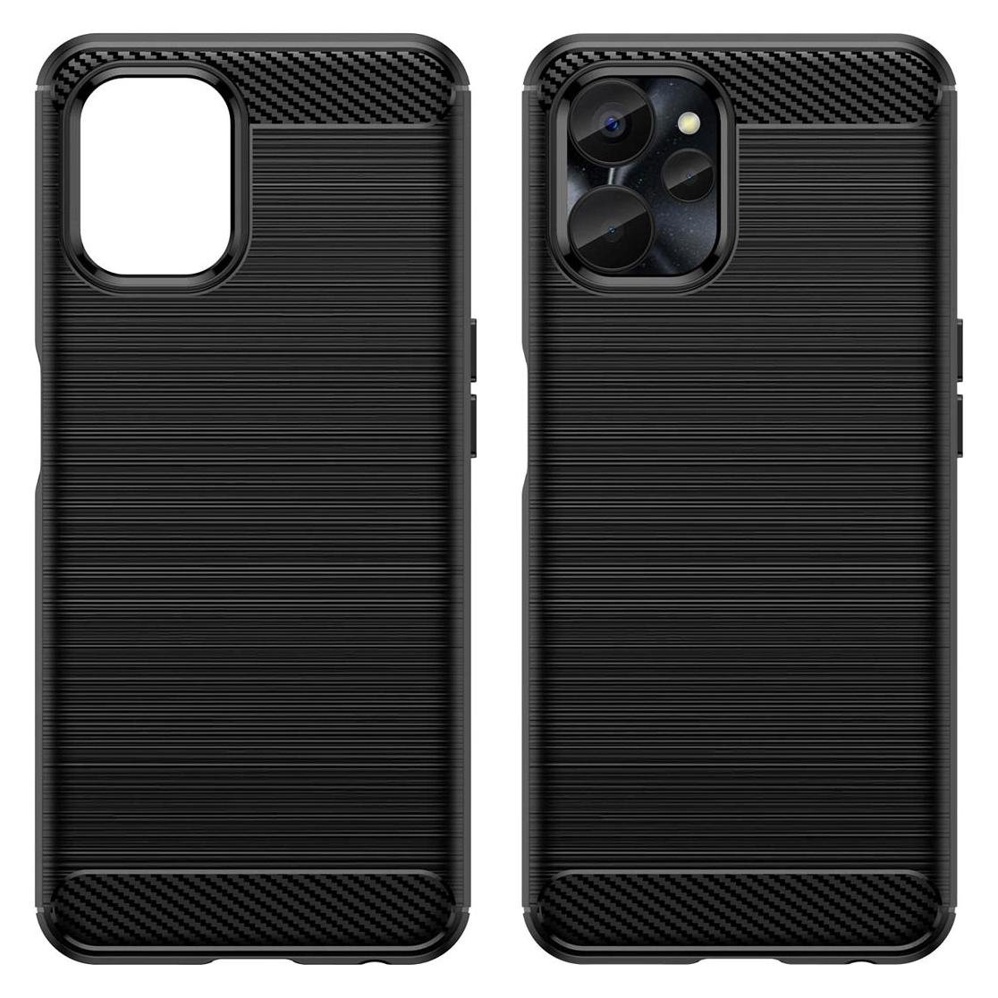 Hurtel Carbon Case für Realme 10 5G / Realme 9i 5G Flexible Silikon-Carbon-Abdeckung Schwarz (Realme 10S 5G, Realme 9 5G) (1404978613)