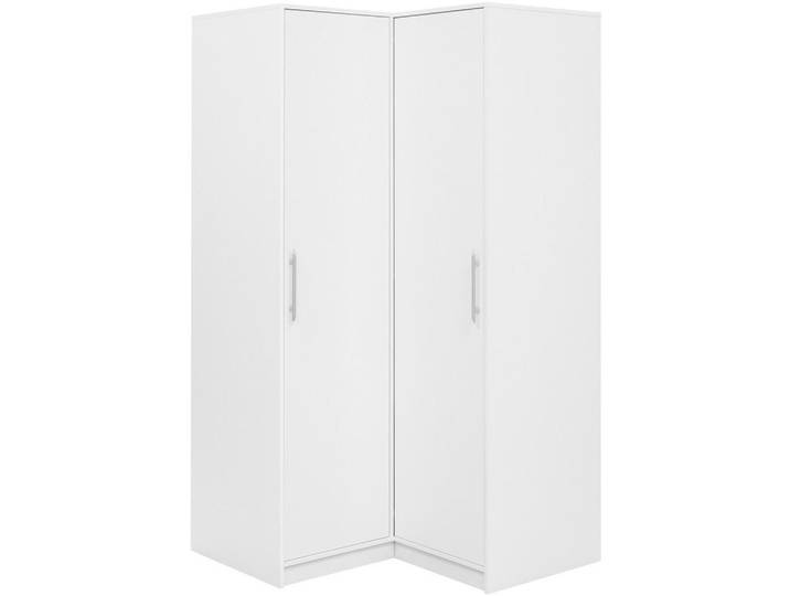 Beautysofa Eckschrank Bora, Eckdrehtürenschrank mit 2 Türen, Weiß, 108.5x200x106.5 cm, Schlafzimmer, Kleiderschränke, Eckschränke