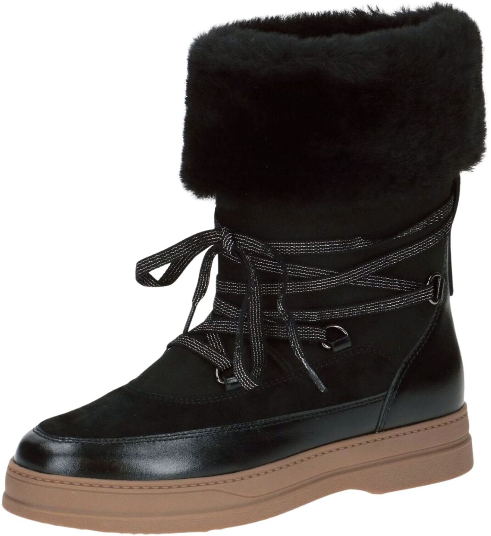 Snowboots PETER KAISER "Peter Kaiser Stiefel Leder", Damen, Gr. 38, schwarz, Leder, Schuhe Snowboots