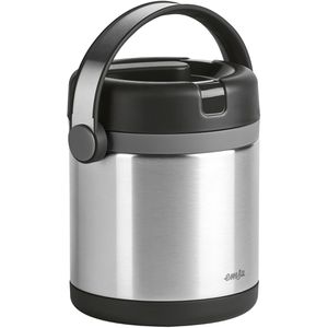 Emsa Thermobehälter Mobility 509244, Edelstahl, hält 6 h warm, silber, auslaufsicher, mit 1 Einsatz, 1,2 Liter