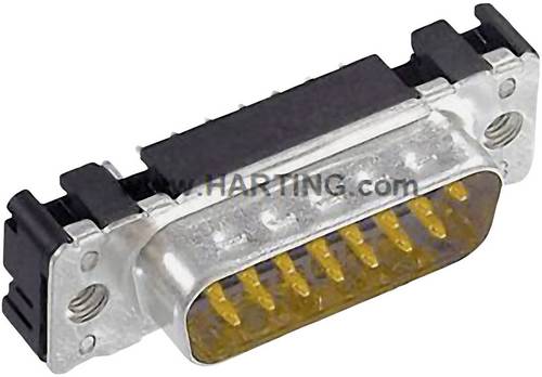 Harting 09654616712 D-SUB Stiftleiste 180° Polzahl: 37 Löten 1St.