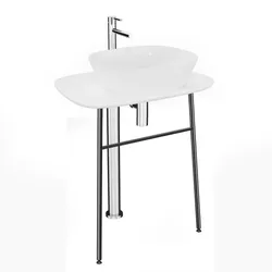 VitrA Plural Waschtisch-Unterbau 64055 68,5 x 49 x 74 cm, hoch, freistehend, Platte edelweiß