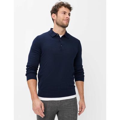Strickpullover BRAX "Style PASCAL", Herren, Gr. XXL (56), dunkelblau, Strick, 100% Schurwolle, Pullover Strickpullover